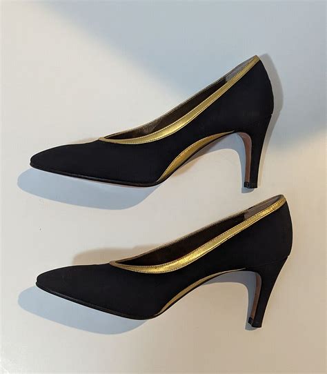 ysl black satin pumps|how tall are ysl heels.